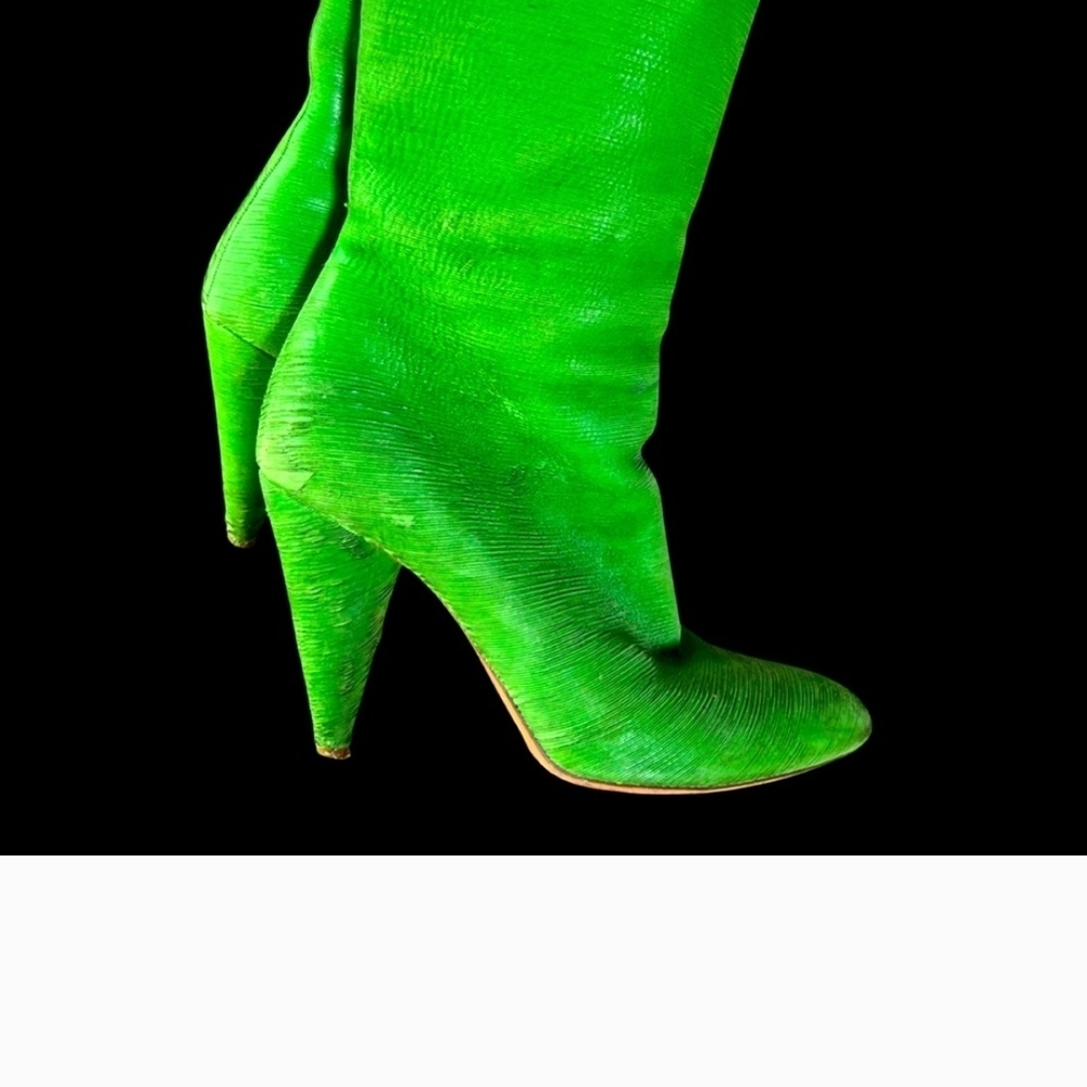 MM6 Maison Martin Margiela Vibrant Green Heeled Boots